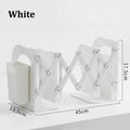 Retractable Bookends with Pen Holder | Foldable Desk Organizer Desktop Book Organizer Babs White
