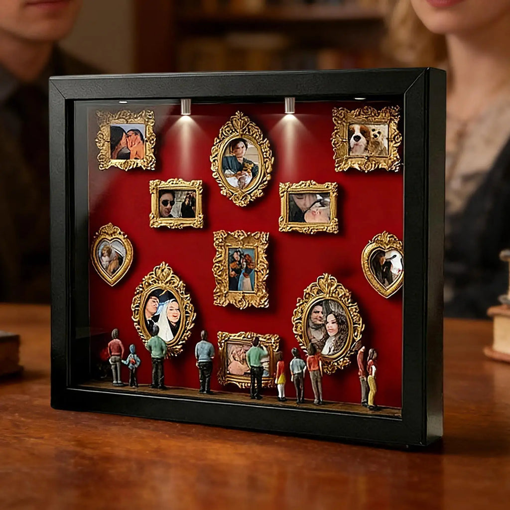 Mini Museum Silhouette Box Photo Display Case with Light Shadow Box Display Case Babs