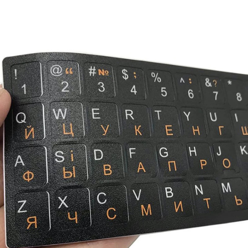 Ukrainian Keyboard Stickers – Black, Waterproof PVC for PC & Laptop Keyboard Stickers Babs