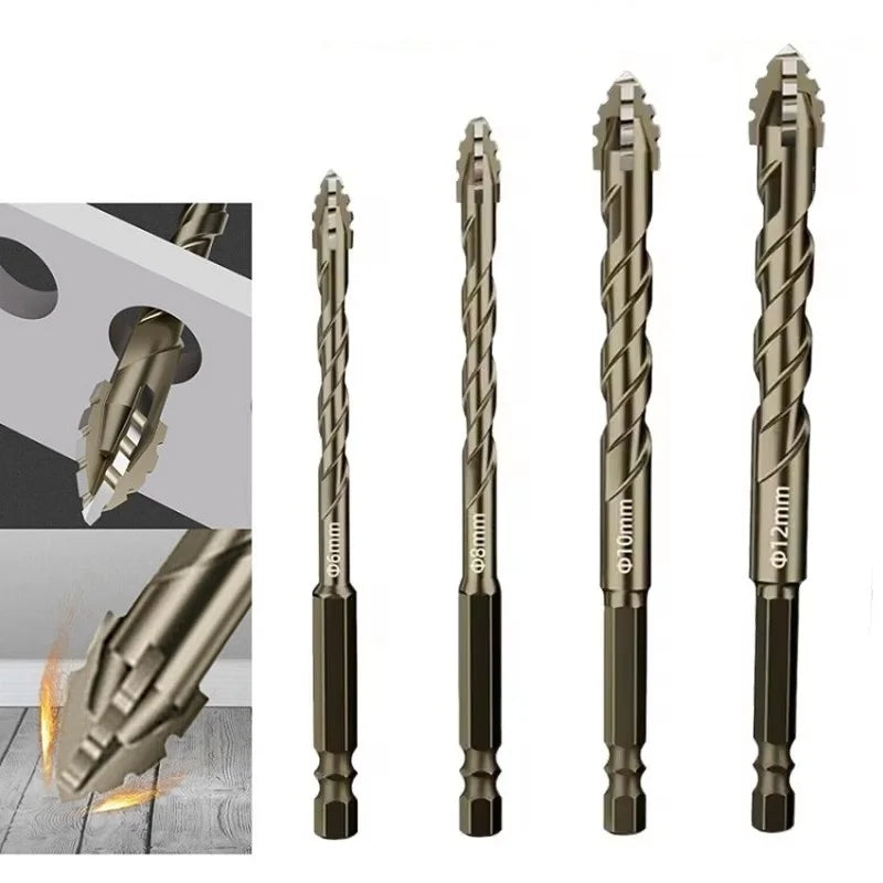 Carbide Four-Flute Eccentric Drill Bit – Glass Tile & Concrete Carbide Drill Bit Babs 10MM