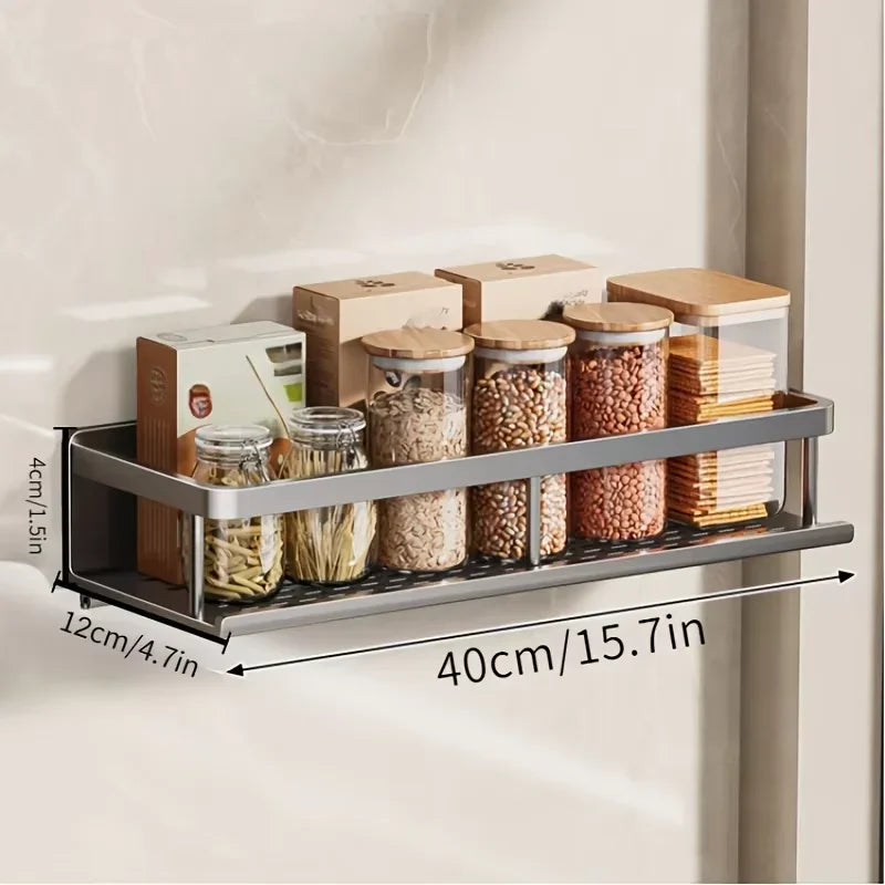 No-Drill Shower Shelf Wall Mount with Hook & Quick Drain Bathroom Wall Shelf Babs