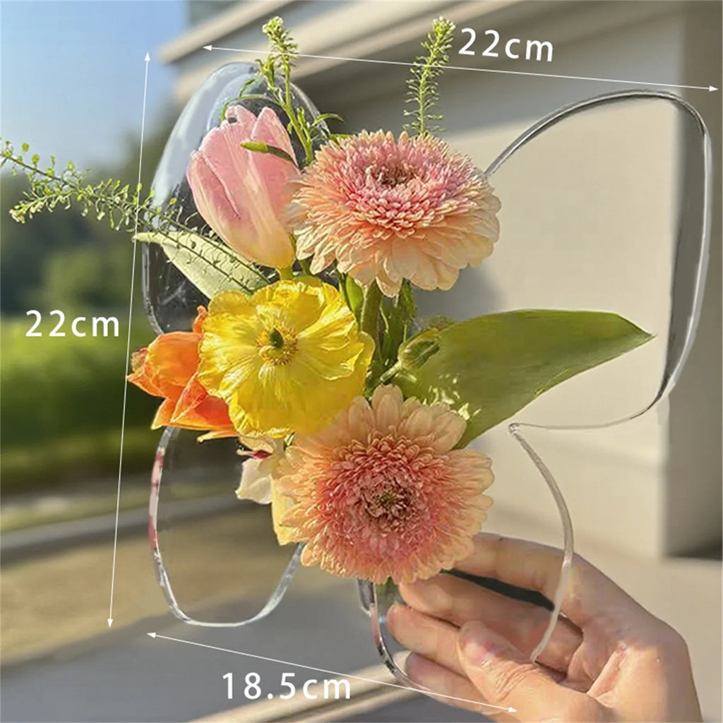 Butterfly Acrylic Flower Vase – 3D Transparent Home Décor Decorative Acrylic Vase Babs