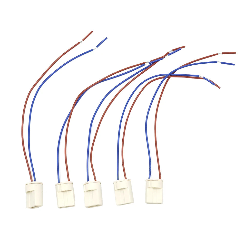 5-Pack G9 Ceramic Lamp Holder Base with Cable – 500W Halogen Lamp Socket Adapter Babs 5pcs