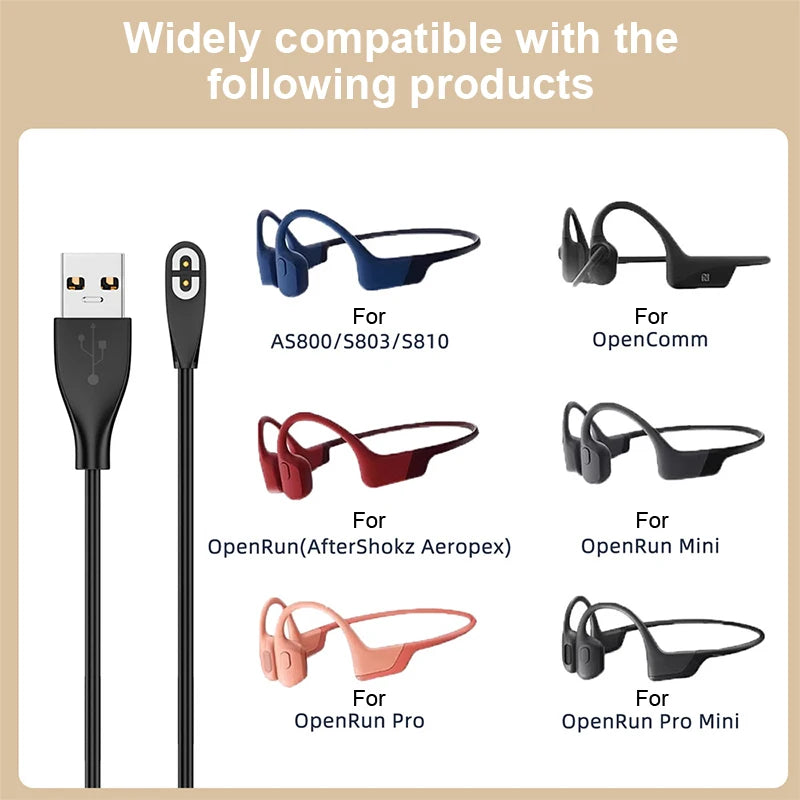 Fast Charging Cable for Shokz AS800 S803 S810 OpenRun Headphones Headphone Charging Cable Babs