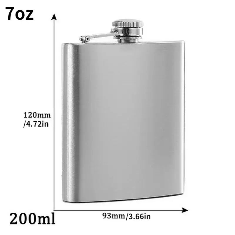 Stainless Steel Hip Flask 7oz/8oz – Travel & Camping Pocket Flask Stainless Steel Flask Babs