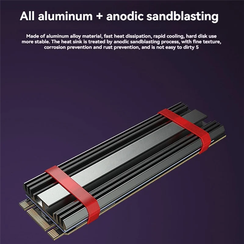 M.2 2280 NVMe SSD Heatsink – Aluminum Passive Cooler SSD Heatsink Babs Black