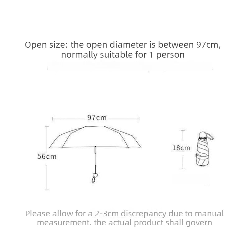 UPF50+ Compact Foldable Sun Umbrella – UV & Rain Parasol Sun Parasol Umbrella Babs