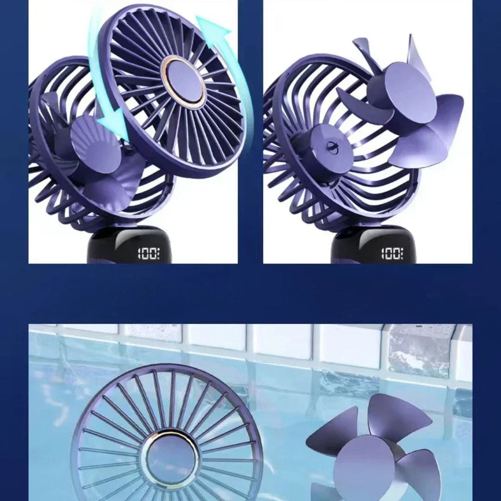 Portable Rechargeable Handheld Fan – 5-Speed, LED, Aromatherapy Handheld Portable Fan Babs