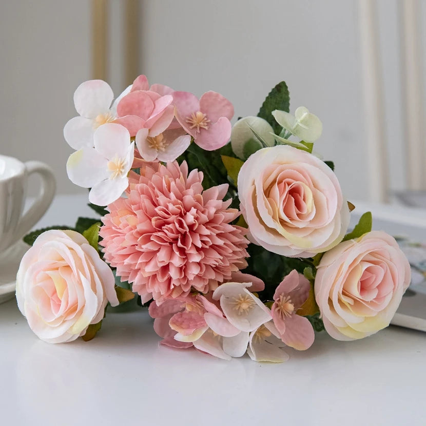 Silk Artificial Roses – Wedding Bouquet & Home Décor (1/5 Pcs) Artificial Silk Flowers Babs