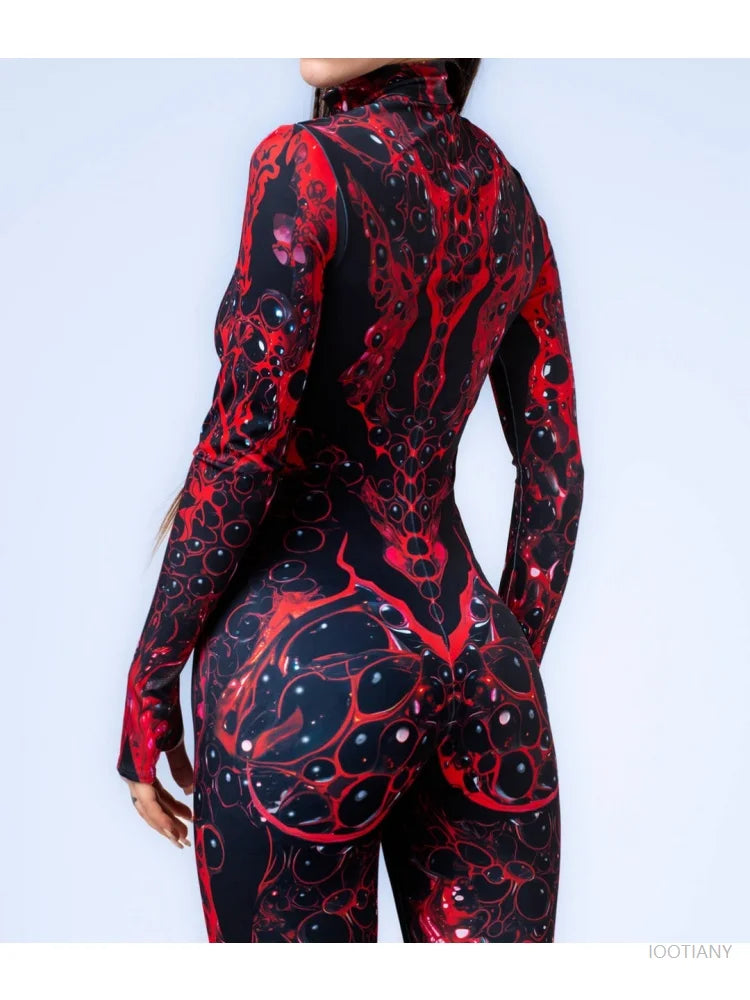 3D Flame Bodysuit – Women's Halloween & Carnival Costume Costume Bodysuit Babs