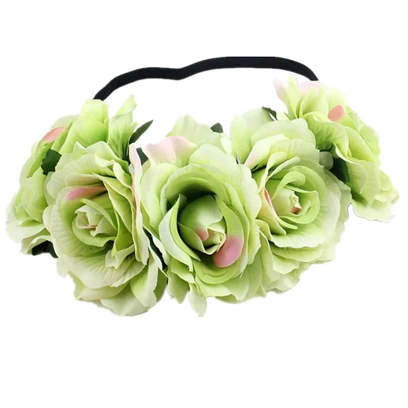 Rose Floral Wreath Crown Headband – Bridal & Party Hair Accessory Floral Hair Crown Babs 18