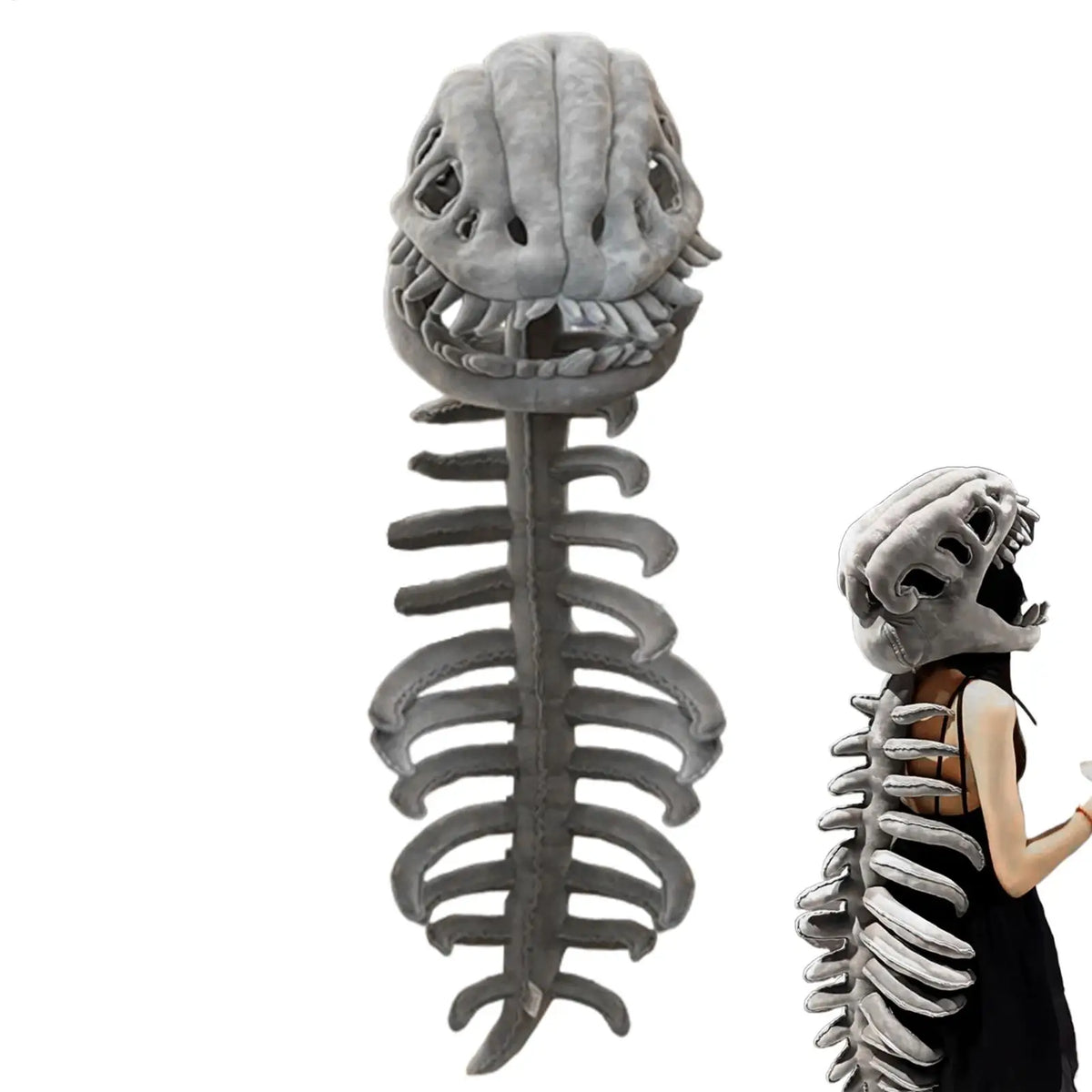 Dinosaur Skeleton Plush Costume – Kids & Adults Halloween Cosplay Halloween Costume Babs