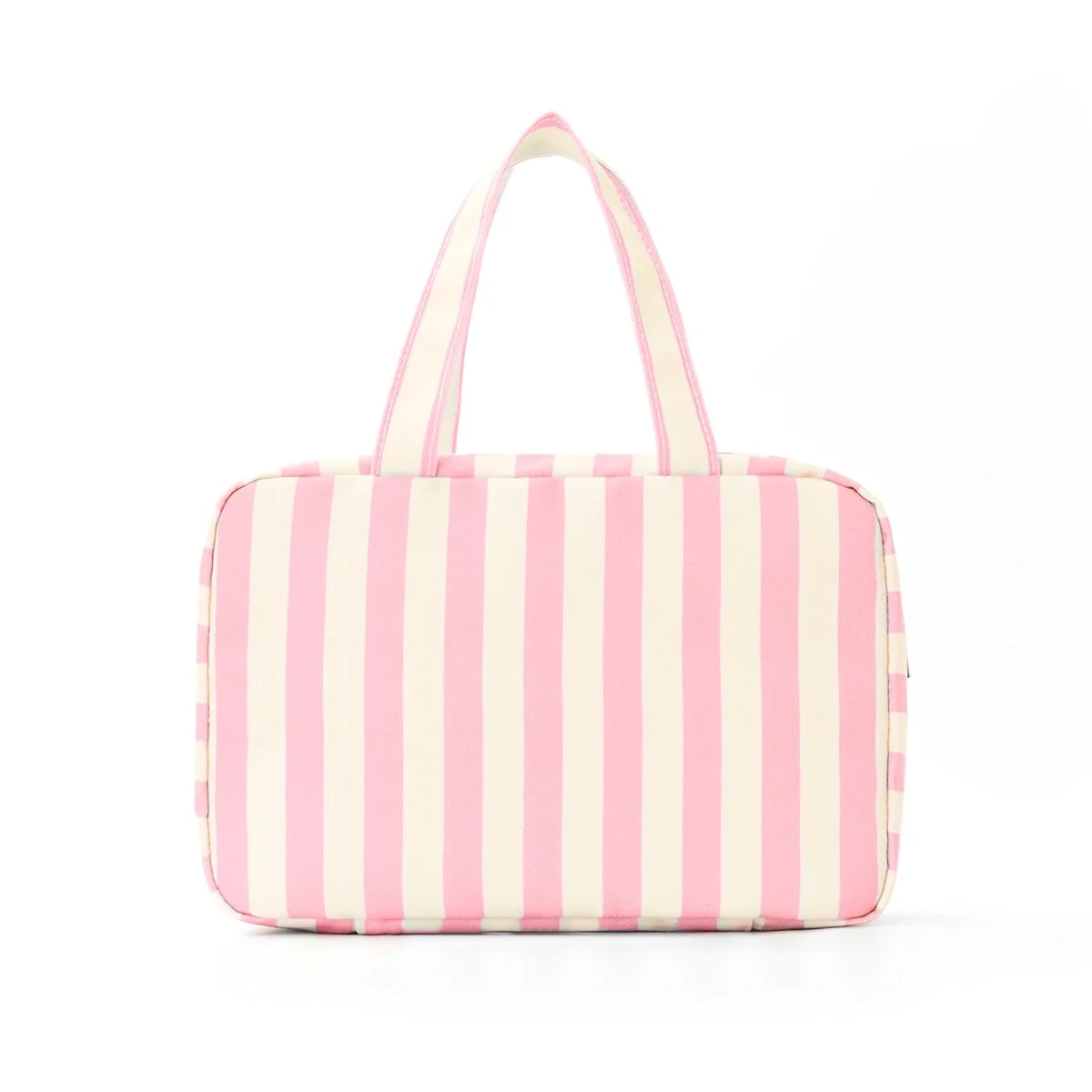 Striped Unisex Travel Toiletry Bag – Large Capacity with Hook Travel Toiletry Bag Babs Pink