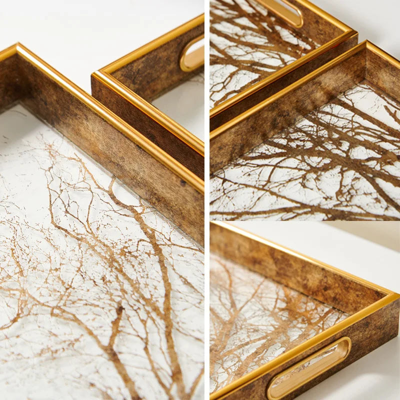 Luxury Transparent Rectangular Storage Tray – Modern Organizer Decorative Storage Tray Babs