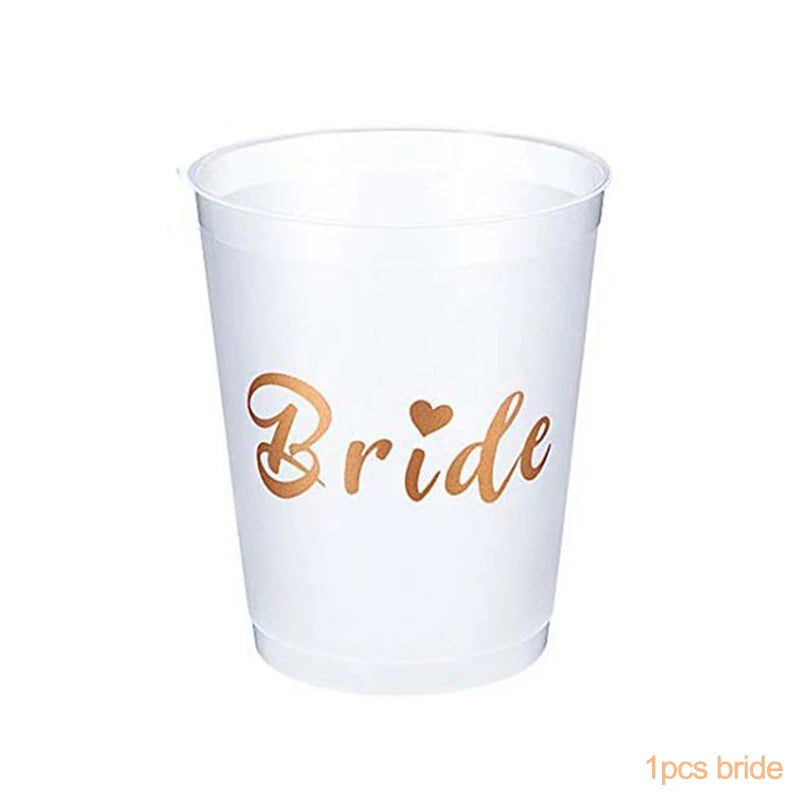 Team Bride Tribe Cups – Rose Gold Bachelorette Party Cups Party Drinkware Babs 1pcs bride