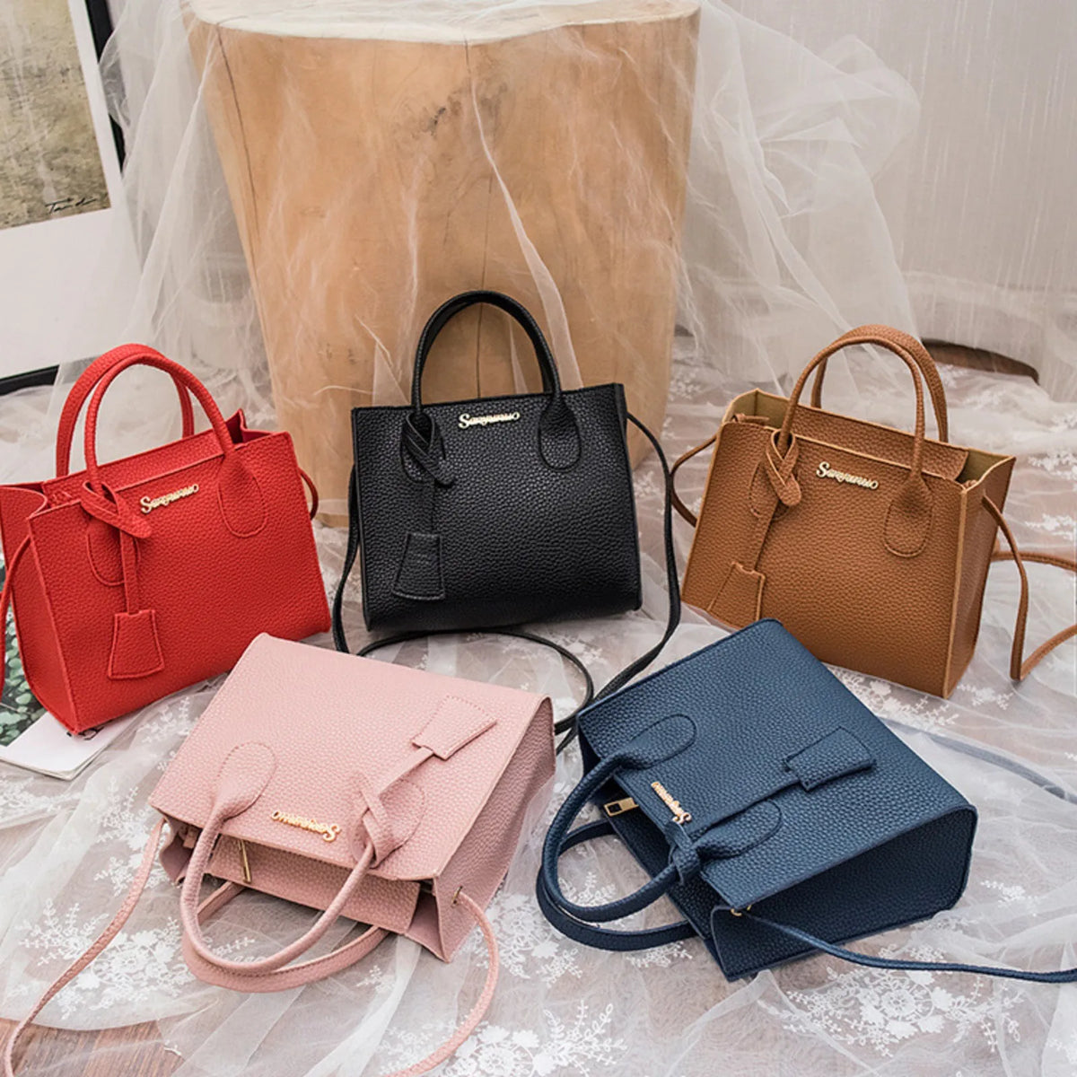 Women's Large Capacity PU Leather Tote Shoulder Crossbody Bag Women's Tote Bag Babs