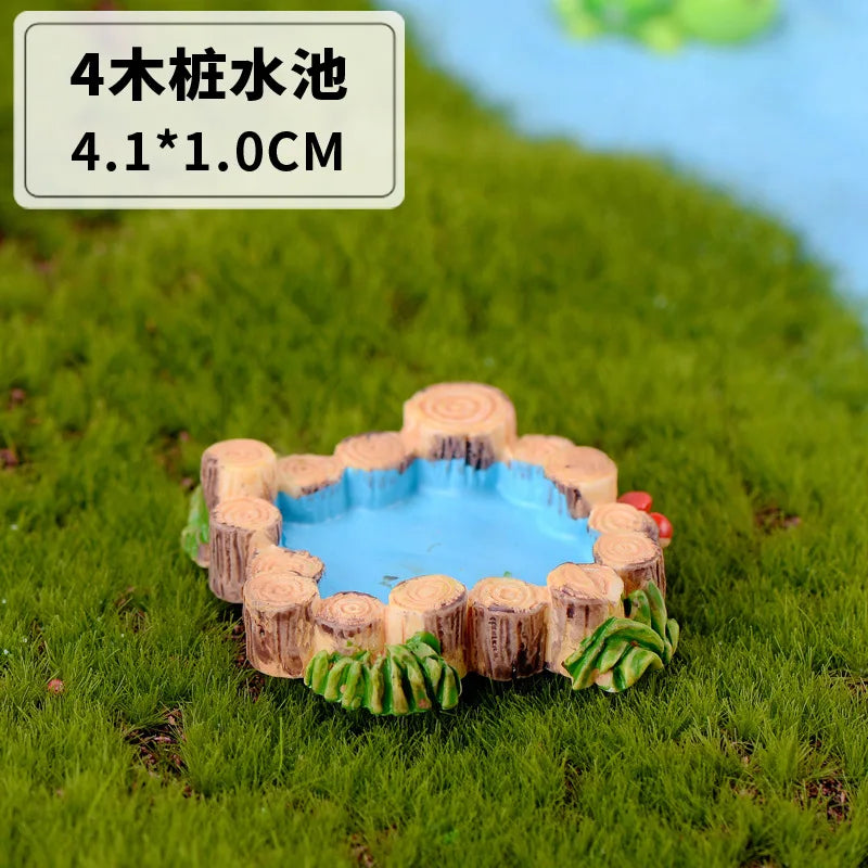 Miniature Well Statue – Handmade Resin Micro Landscape Décor Miniature Garden Statue Babs pool