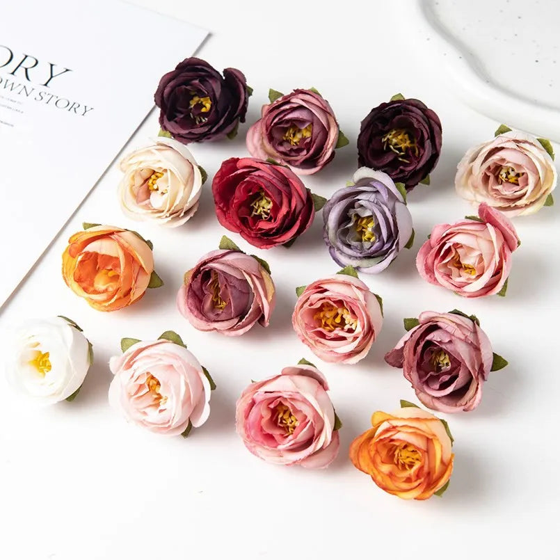 Artificial Silk Rose Flower Heads 25/50 Pcs – Wedding Home Decor Artificial Silk Flowers Babs