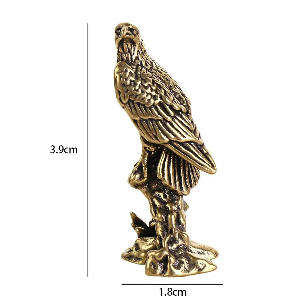 Copper Eagle Bird Figurine Feng Shui Statue Miniature Sculpture Bird Figurine Sculpture Babs