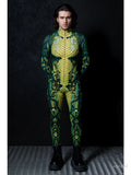 Snake Skin Jumpsuit Unisex Halloween Costume Bodysuit Halloween Costume Jumpsuit Babs green L China Mainland