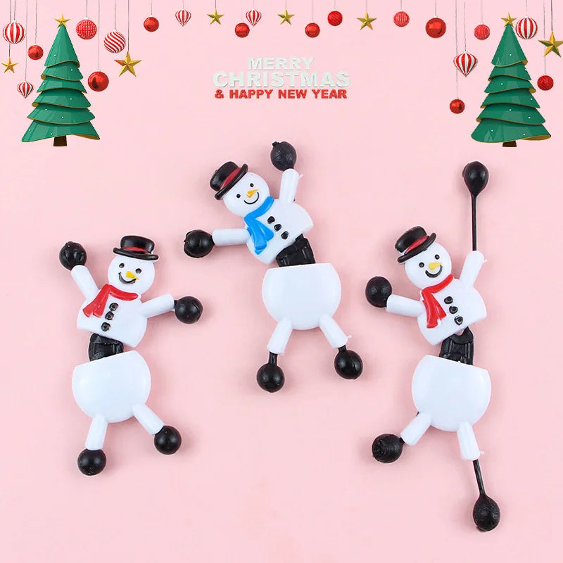 Sticky Snowman Stretchy Wall Climbing Toys – 5-20Pcs Xmas Gift Novelty Stretchy Toy Babs