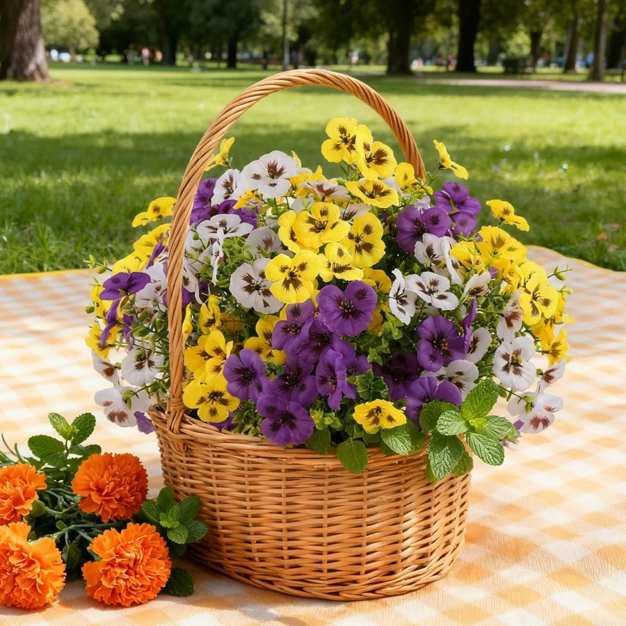 Artificial Silk Pansy Bouquet – Wedding & Home Décor Artificial Silk Flowers Babs
