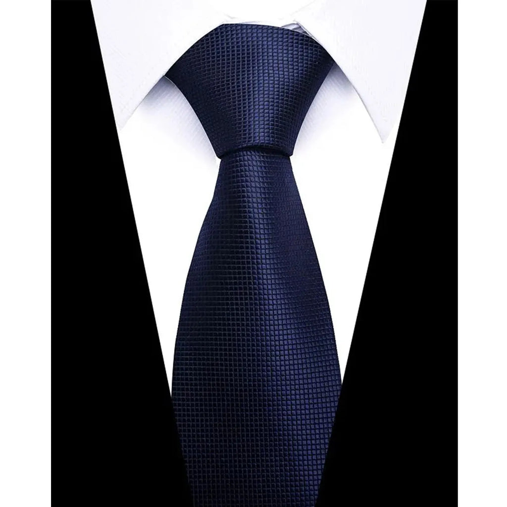 Red Paisley Necktie Handkerchief Cufflink Pin Set for Men Men's Necktie Set Babs Dark Blue