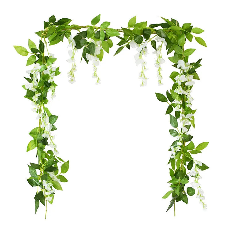 1.85M Wisteria Artificial Vine Garland – Silk Faux Flower Décor Artificial Flower Garland Babs