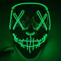 LED Neon Glowing Cosplay Mask – Halloween Party Costume LED Costume Mask Babs Green