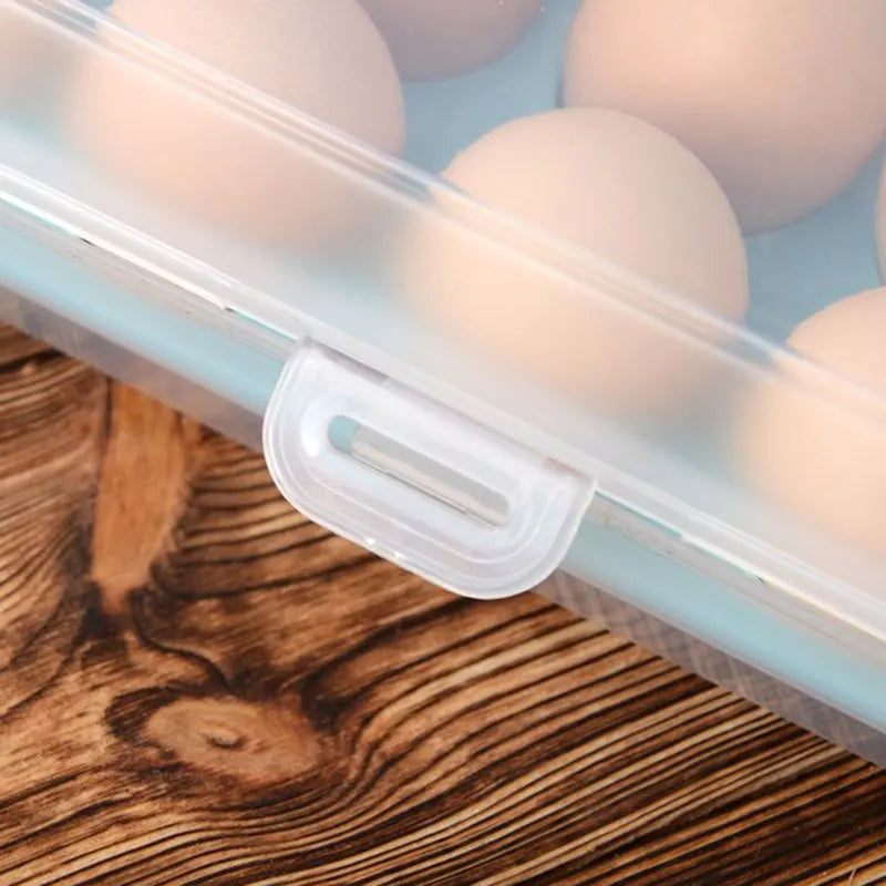 15-Grid Egg Storage Box with Lid – Fridge Egg Tray Egg Storage Box Babs