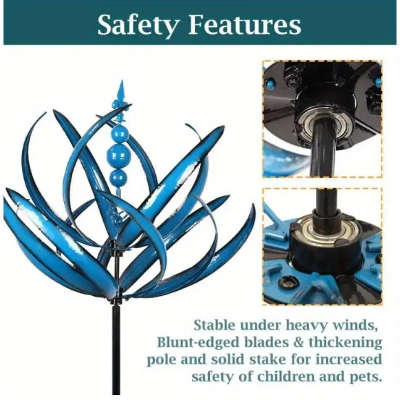 Harlow Wind Spinner Wrought Iron Windmill Garden Stake Decor Garden Wind Spinner Babs