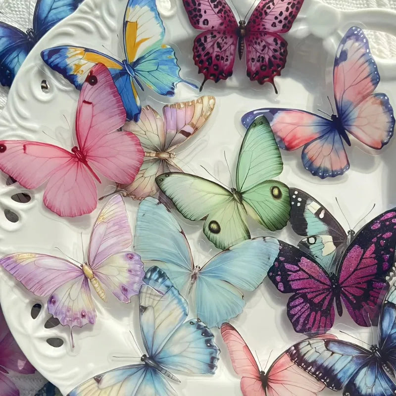 32 Pcs Butterfly Stickers – Waterproof PET for Laptops & Scrapbooks Decorative Sticker Set Babs