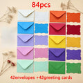 84-Pc Multicolor Wavy Edge Note Cards & Envelopes – DIY Kit Greeting Card Kit Babs 84pcs