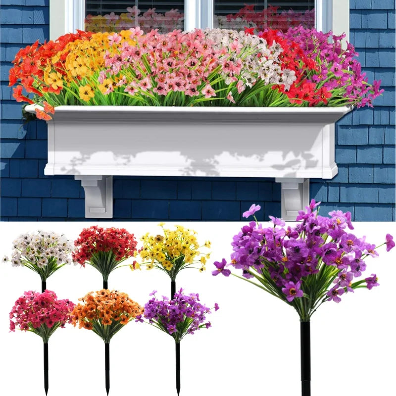 UV Resistant Artificial Violet Flowers – Garden & Wedding Décor Artificial Flower Shrubs Babs