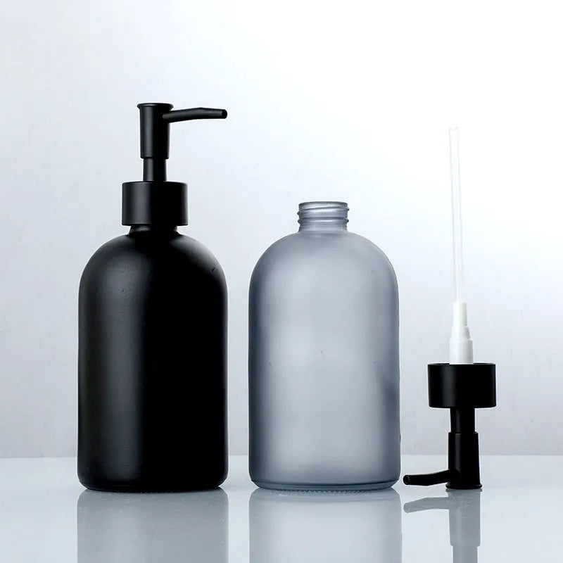 Glass Soap Dispenser Bottle 410ml – Refillable Press Pump Soap Dispenser Bottle Babs