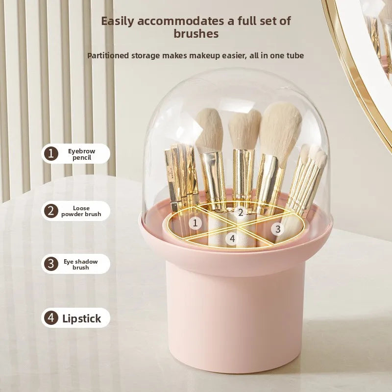 Makeup Organizer Box with Brush Holder & Dustproof Compartments Makeup Organizer Box Babs