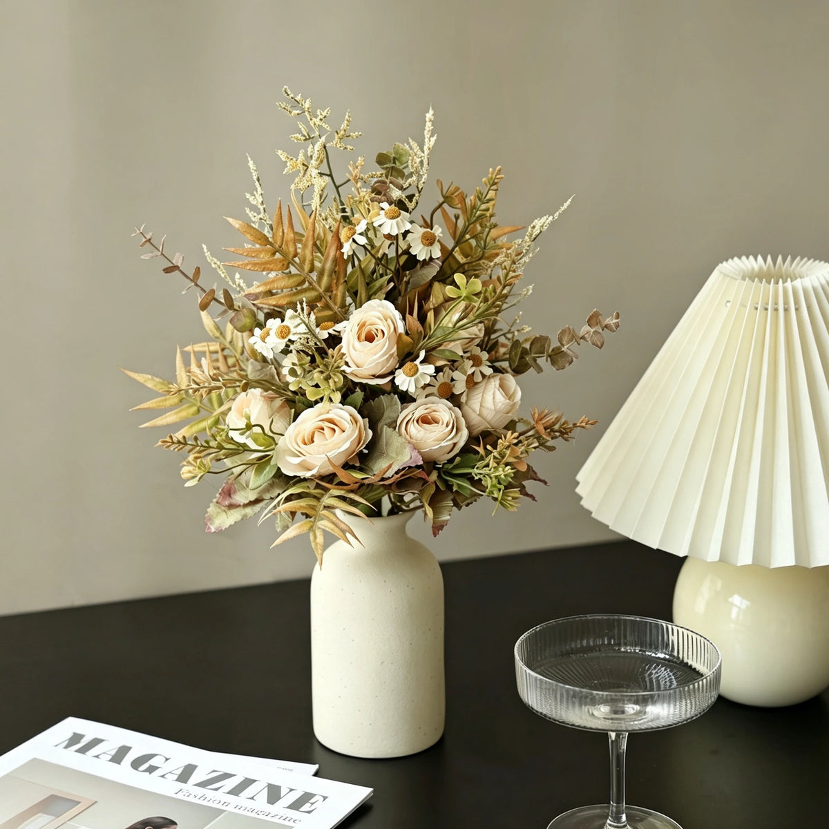Silk Rose Artificial Flower Bouquet – Wedding & Home Decor Artificial Flower Bouquet Babs