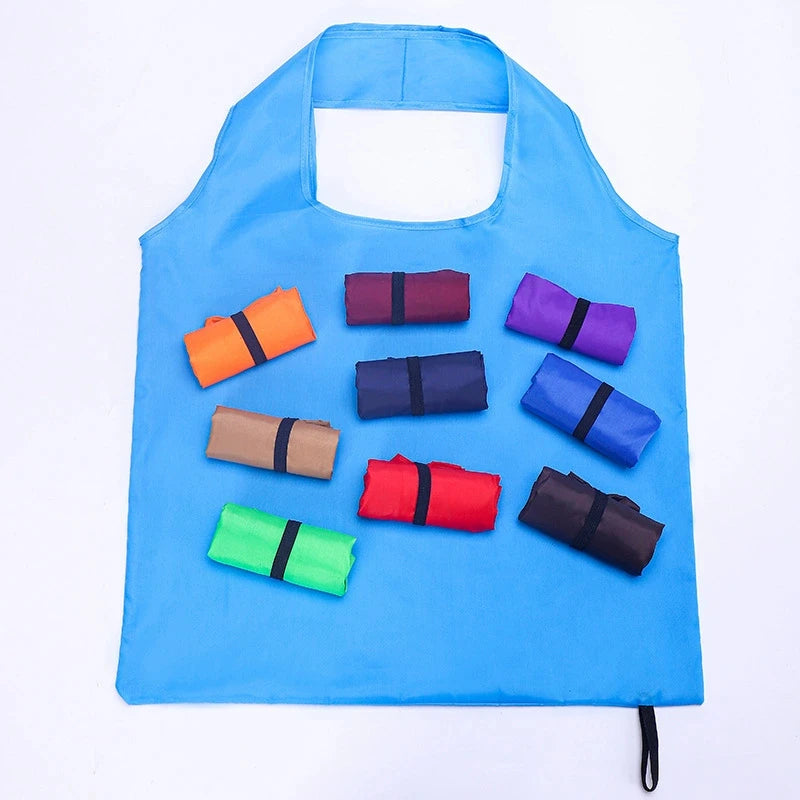 5-Pack Reusable Folding Polyester Shopping Tote Bags Reusable Tote Bag Babs
