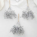 Artificial Silk Flowers for Wedding, Christmas & DIY Décor Artificial Flower Decor Babs Silver 4 pcs