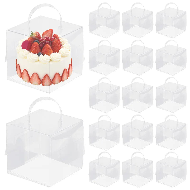 Transparent Cake Box with Handle – Cupcake Gift Packaging 5/2Pcs Cake Packaging Box Babs