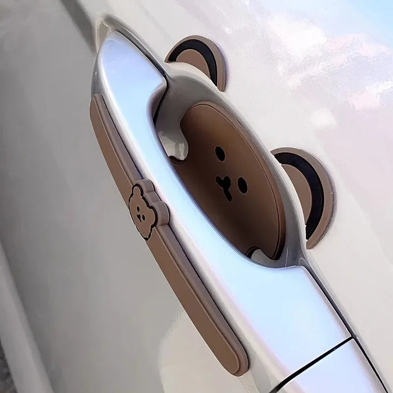 8pcs Bear Silicone Car Door Handle Protector – Anti-Scratch Car Door Protector Babs
