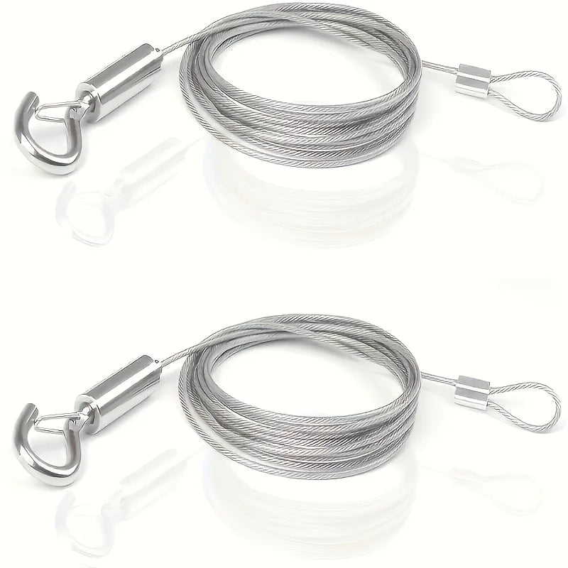 2pcs 1.5m Stainless Steel Wire Rope with Quick Hook | Cable Lanyard Wire Rope Lanyard Babs