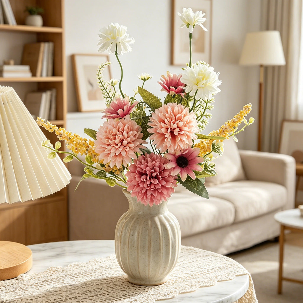 Silk Artificial Chrysanthemum Bouquet for Weddings & Home Décor Artificial Flower Bouquet Babs