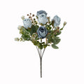 Silk Rose Artificial Flower Bouquet – Wedding & Home Decor Artificial Flower Bouquet Babs Blue 3 pcs