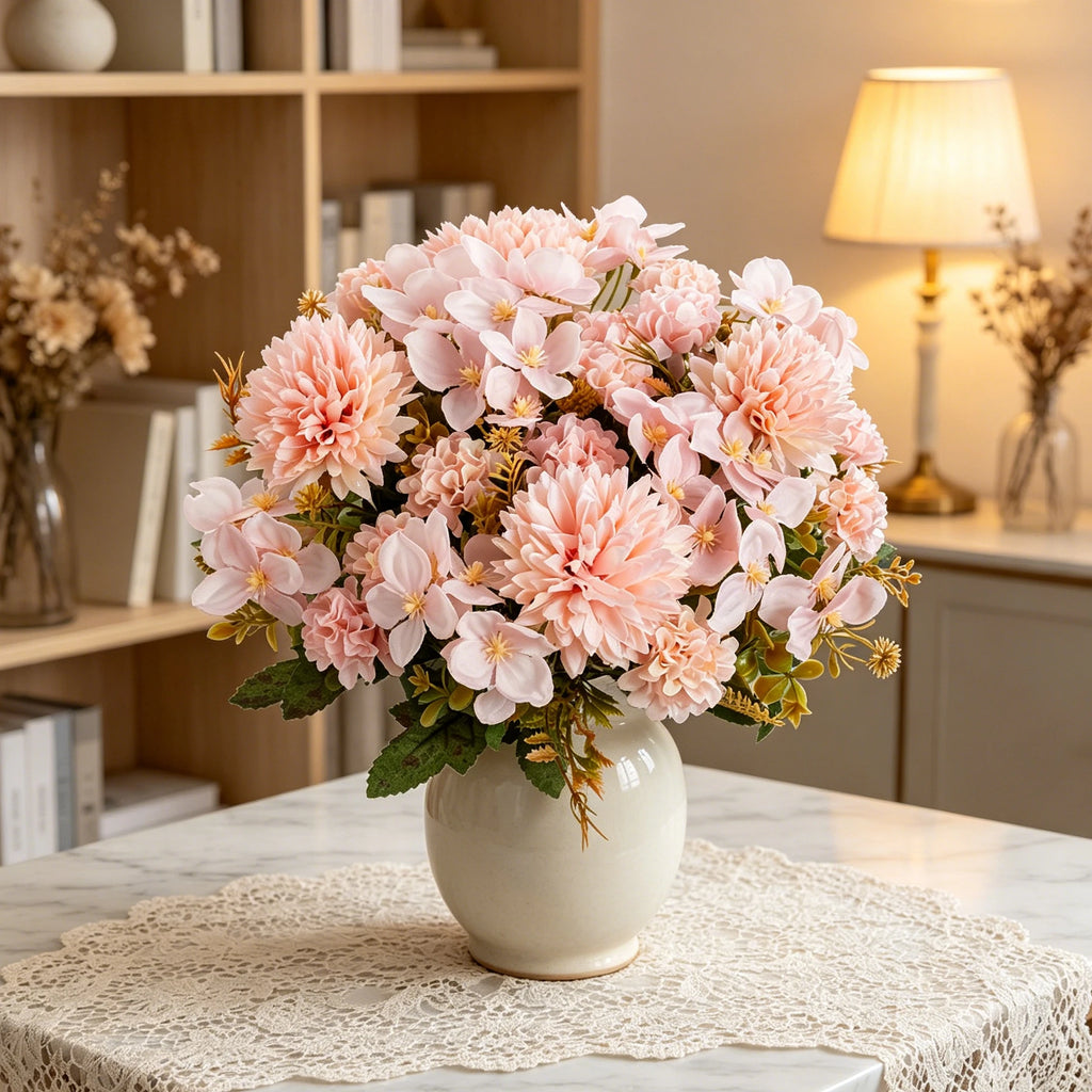 Artificial Silk Hydrangea Carnation Bouquet | Wedding Home Decor Artificial Flower Bouquet Babs