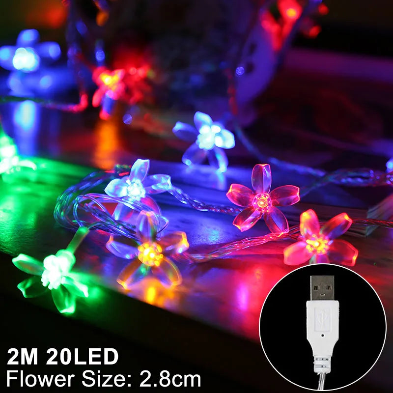 Snowflake LED Christmas Garland Light – USB & Battery Powered LED Christmas Garland Babs 2m multicolor cherry 1