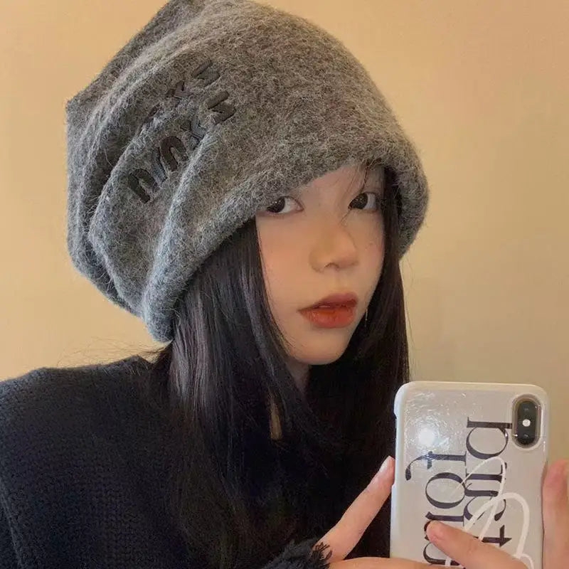 Grey Slouchy Beanie – Women's Oversized Winter Knit Hat Knit Winter Beanie Babs