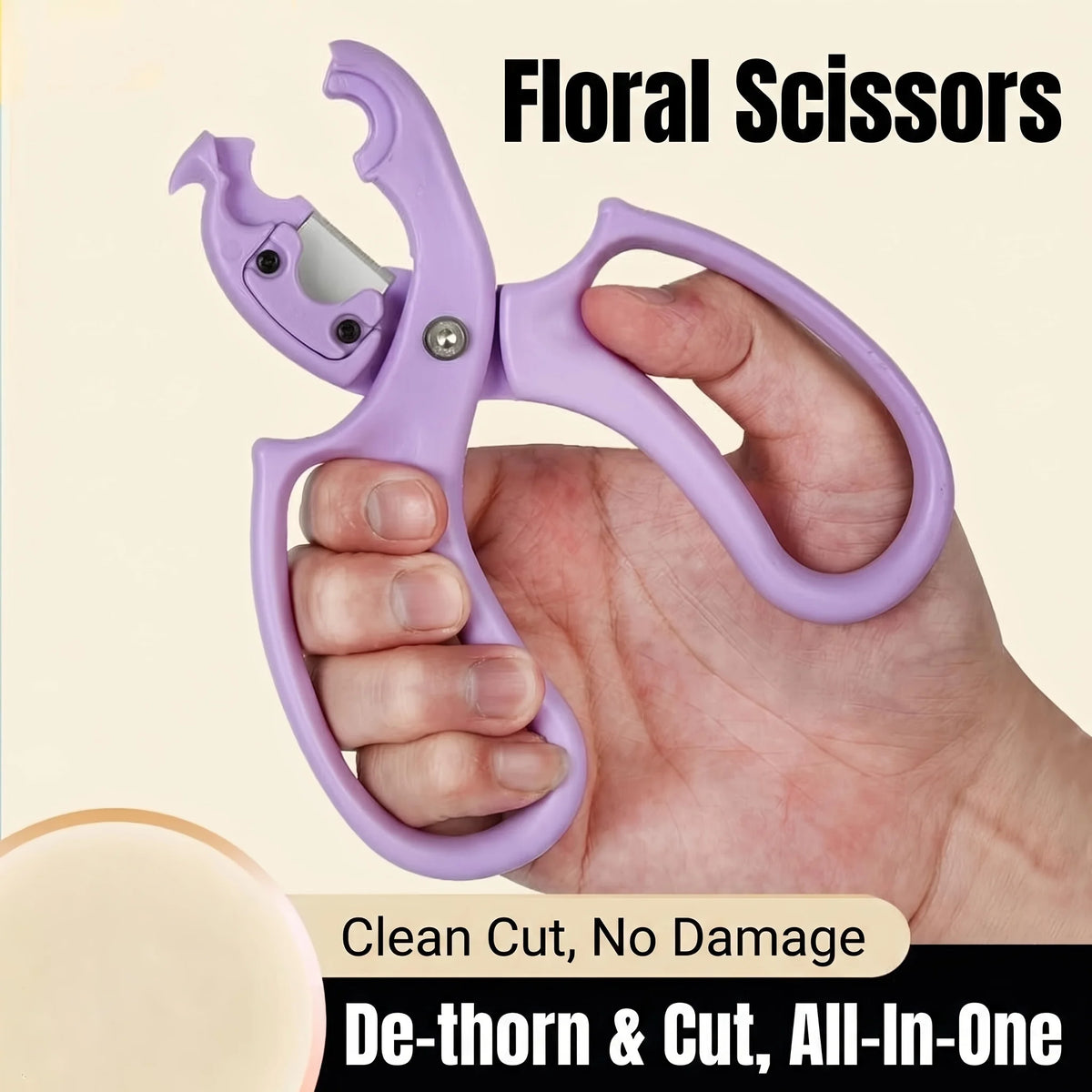 2-in-1 Floral Scissors & Rose De-Thorn Tool | Stem Pruner Floral Pruning Shears Babs