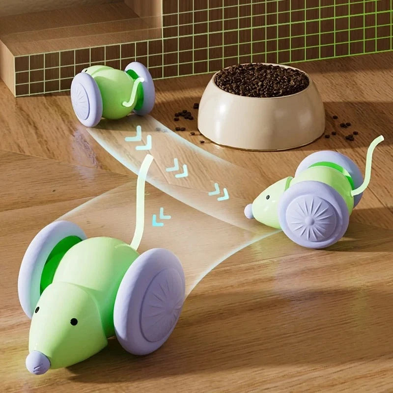 Rechargeable Electric Mouse Car Interactive Cat Toy – Auto Obstacle Interactive Cat Toy Babs