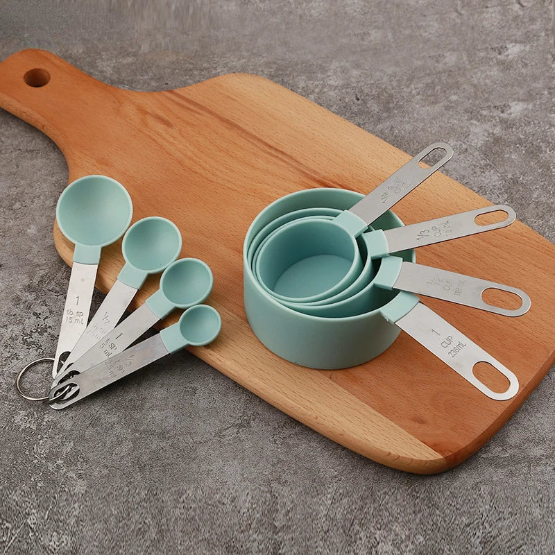 8-Piece Stainless Steel Measuring Spoons & Cups Baking Set Measuring Cups & Spoons Babs